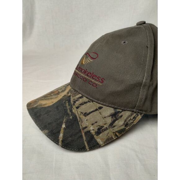 US Smokeless Tabacco Co Hat Cap Adult Mossy Oak Strapback Camo Green NEW - Picture 6 of 8
